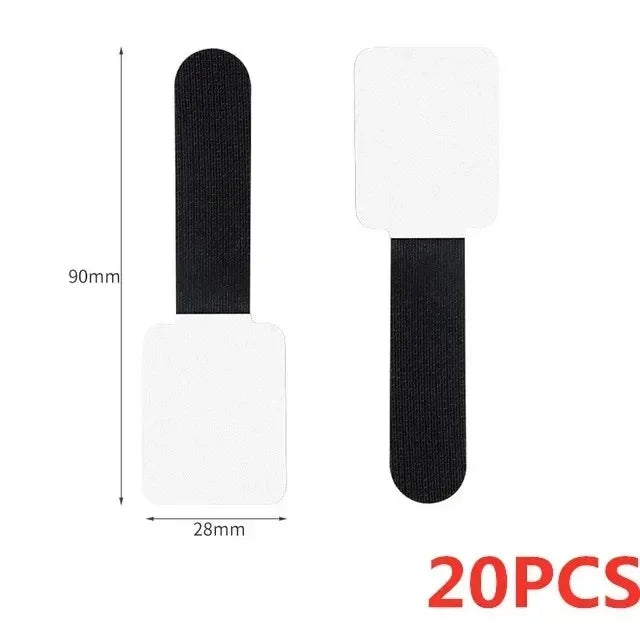Reusable Self-Adhesive Cable Ties and Clips – Adjustable Power Cord Holder Desktop Cable Organizer