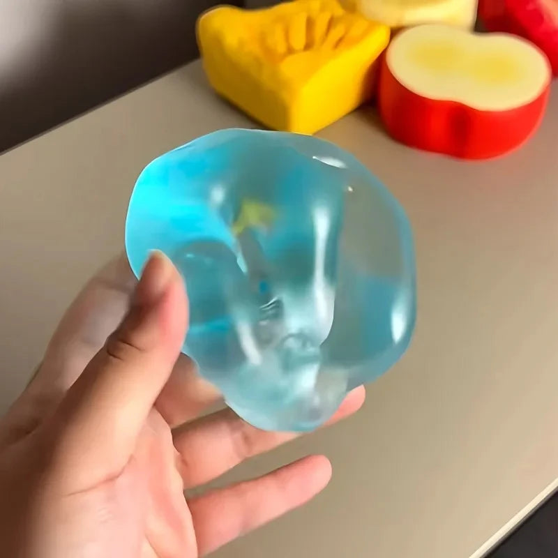 Blue Maltose Squishy Stress Relief Toy - Soft Transparent Slow-Rebound Sensory Fidget
