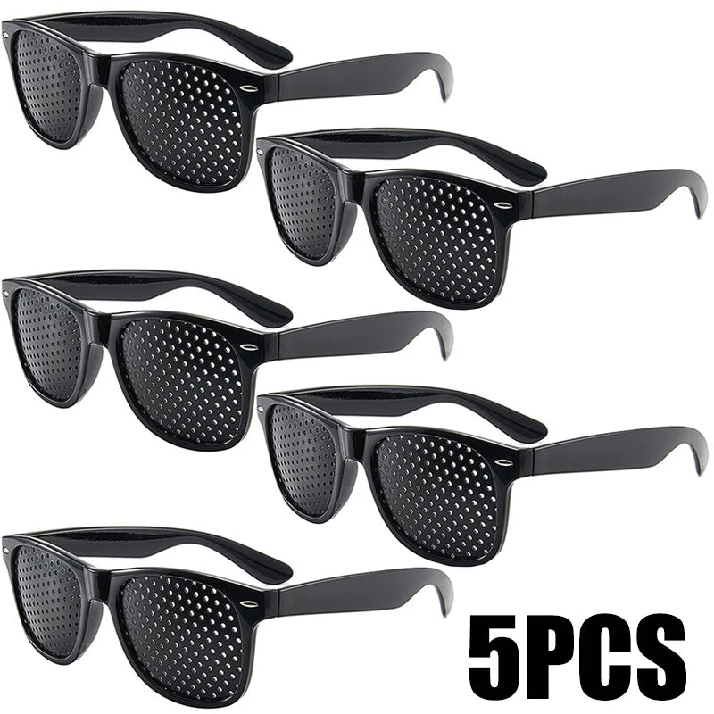 Pinhole Vision Glasses for Eyesight Improvement Anti-Myopia Astigmatism Correction Eye Fatigue Relief Unisex Black Frame