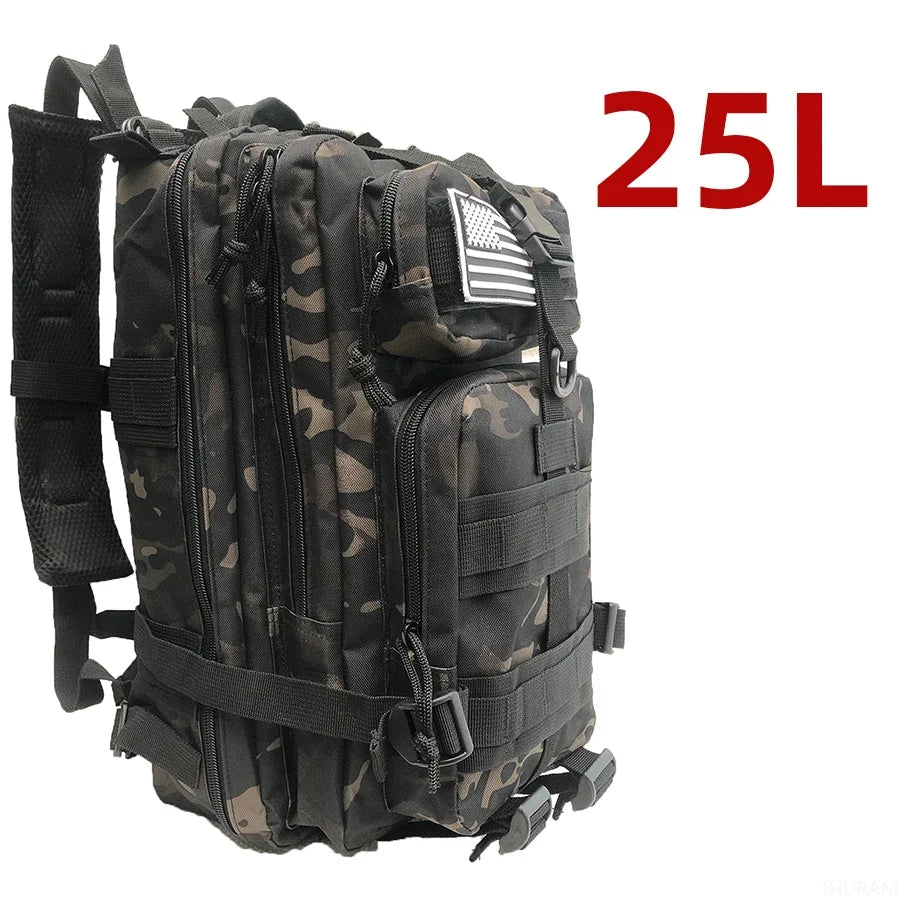 25L & 50L Waterproof Nylon Tactical Backpack - Hiking Camping Trekking Fishing Rucksack with MOLLE