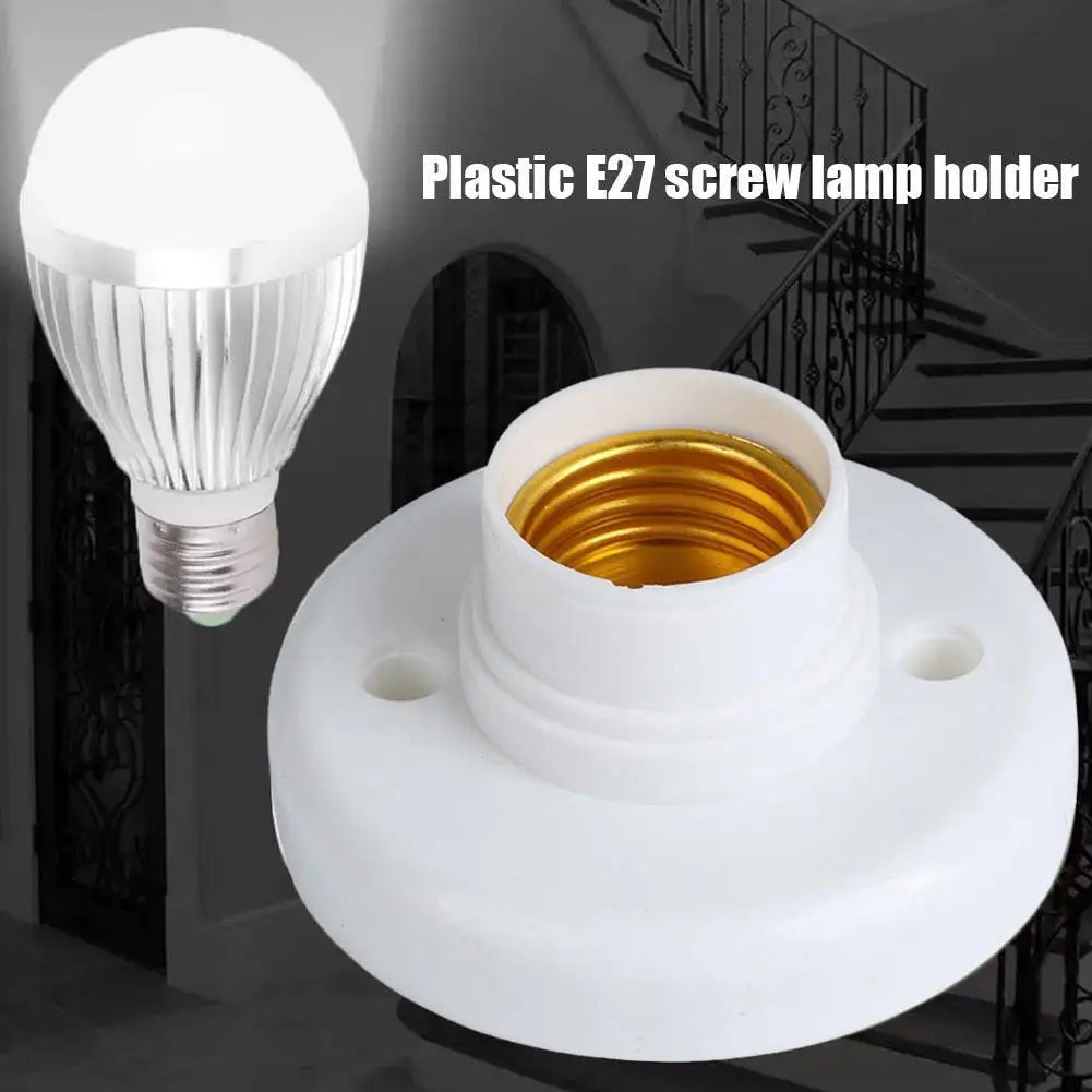 E27 Screw Lamp Holder Socket Adapter 220V White Ceiling Light Bulb Base 1/4-Pack