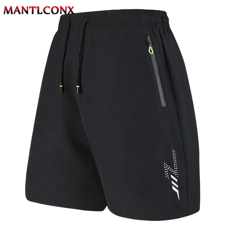 Men's Quick-Dry Gym & Running Shorts - Elastic Waist, Zipper Pockets, Breathable Workout Shorts (M-4XL)
