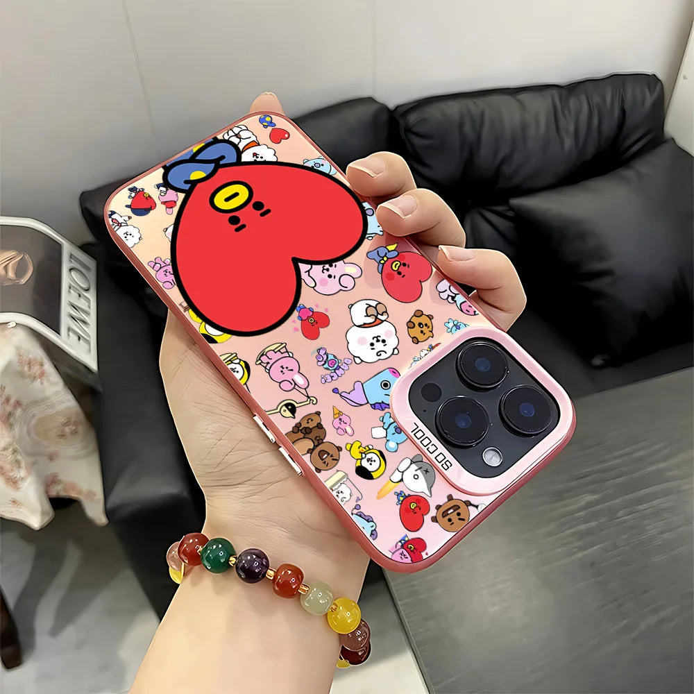 Cute Cartoon Phone Case for iPhone – Matte Silicone Anti-Fall Shockproof Protective Cover