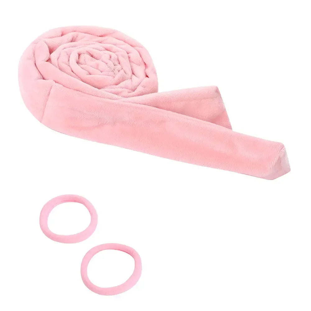 Heatless Curling Headband Soft Velvet No-Heat Hair Rollers Overnight Sleep-In Curling Rod with Hair Ties