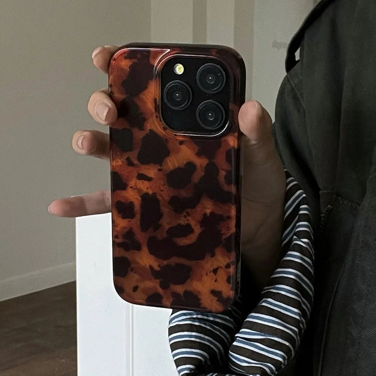 Dopamine Colorblock Plaid Full-Coverage Shockproof Phone Case – Patterned Protective Cover