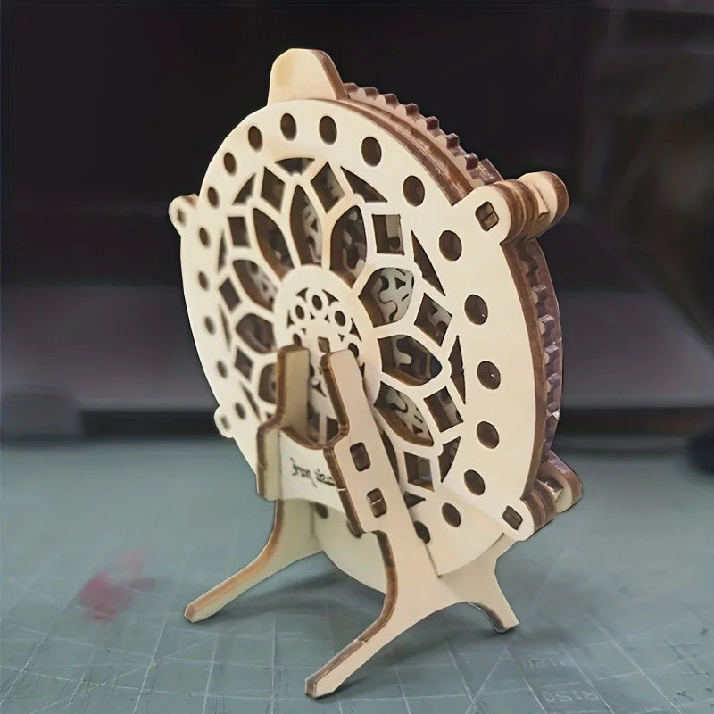 3D Wooden Perpetual Calendar DIY Puzzle Kit – Mechanical Gear Model for Teens & Adults