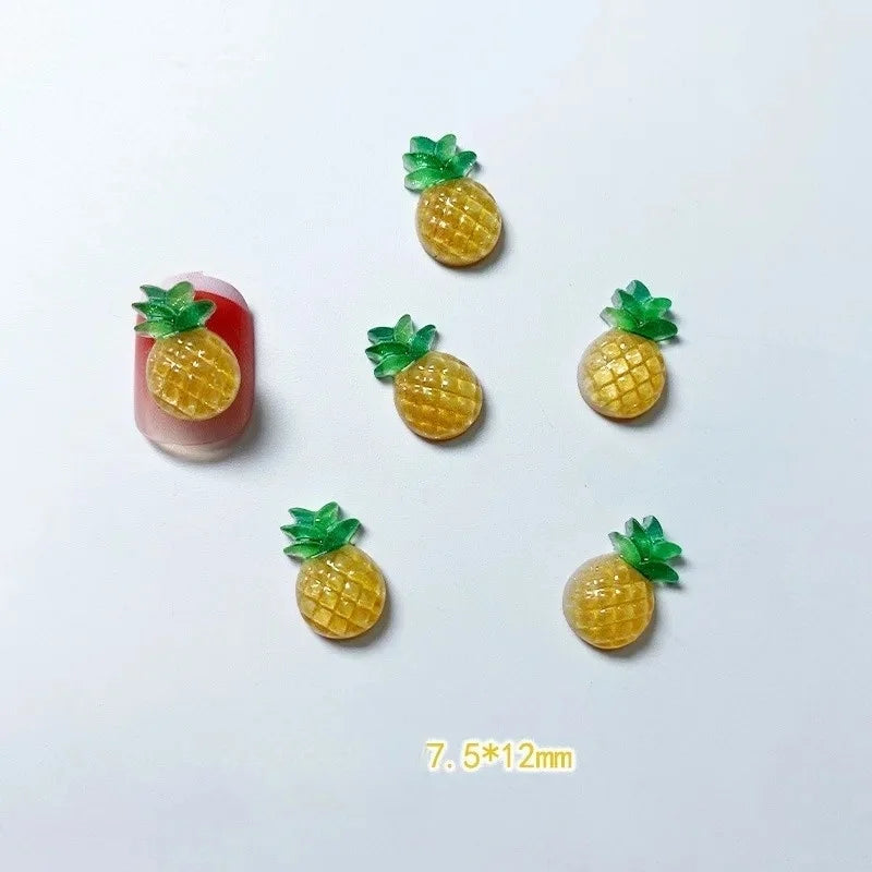 20-Pack 3D Mini Red Cherry Nail Charms Resin Nail Art Decorations for DIY Manicure