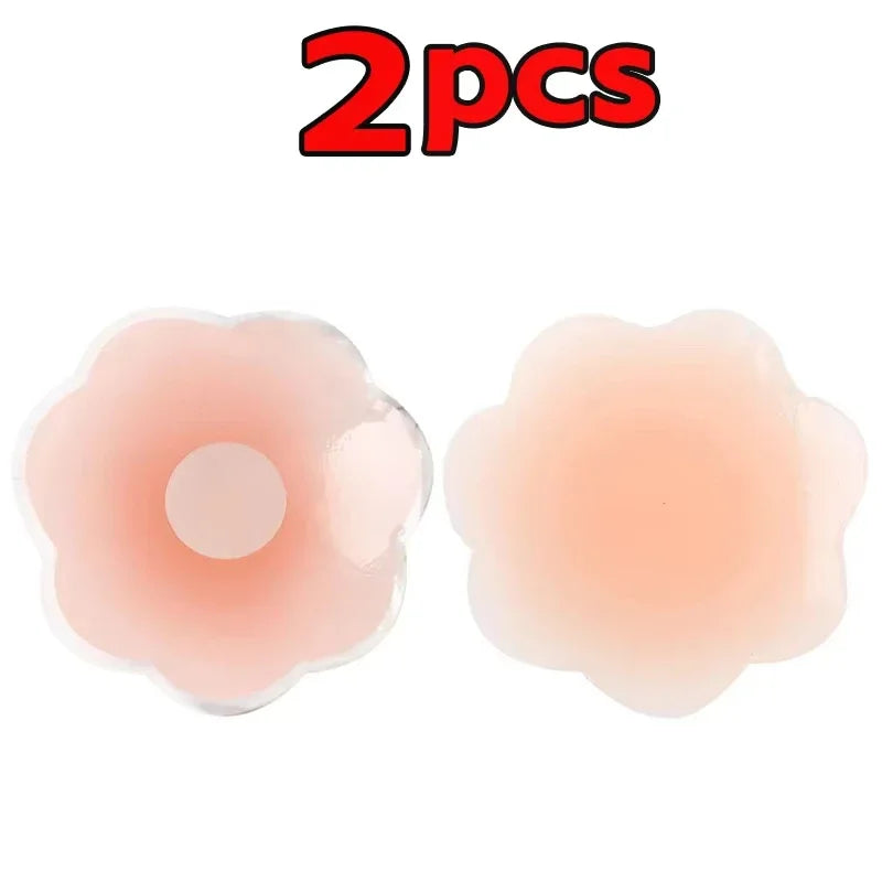 2/6/12-Pack Reusable Self-Adhesive Silicone Nipple Covers Invisible Breast Petals