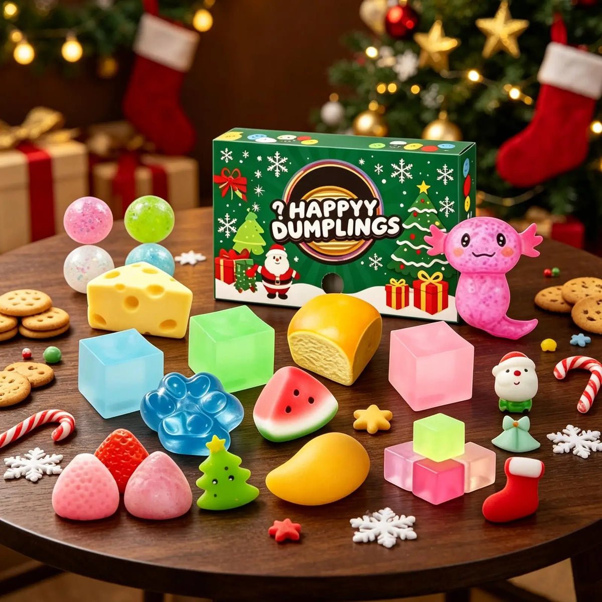 24-Day Christmas Dumpling Squishy Advent Calendar – Slow-Rising Sensory Fidget Countdown, Stress Relief Party Favors