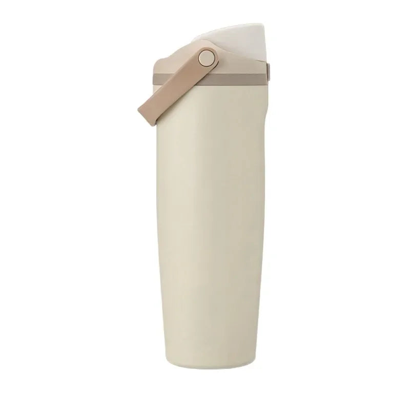 30oz (900ml) Macaron Color Insulated Water Bottle - 304 Stainless Steel Vacuum Flask with Handle, Leak-Proof Travel Thermos