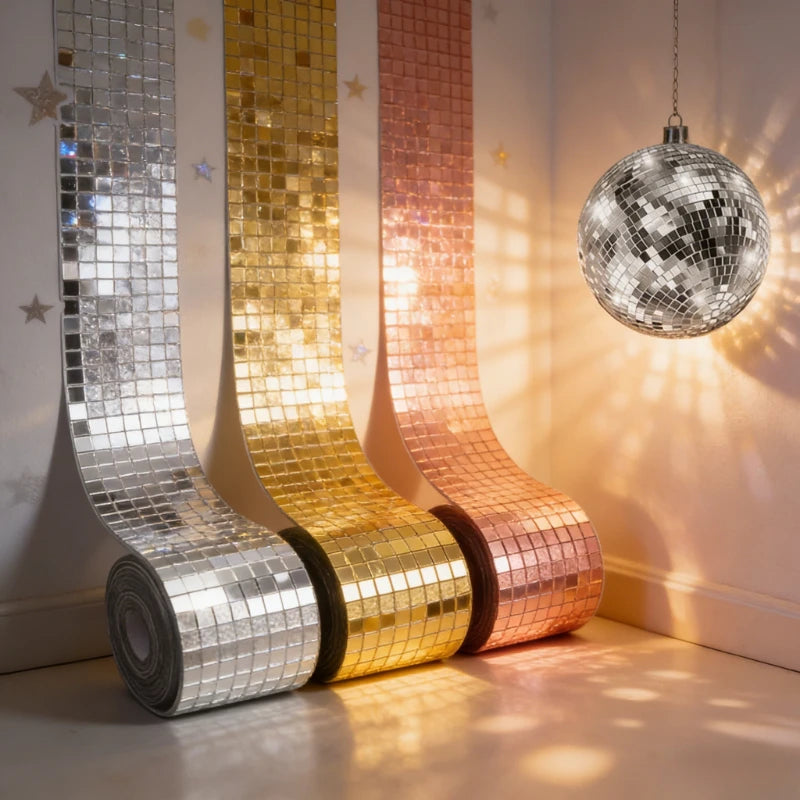 Acrylic Self-Adhesive Mirror Mosaic Tiles - Mini Square Wall Stickers for Bathroom, Home Decor, Wedding & Party DIY Disco Ball