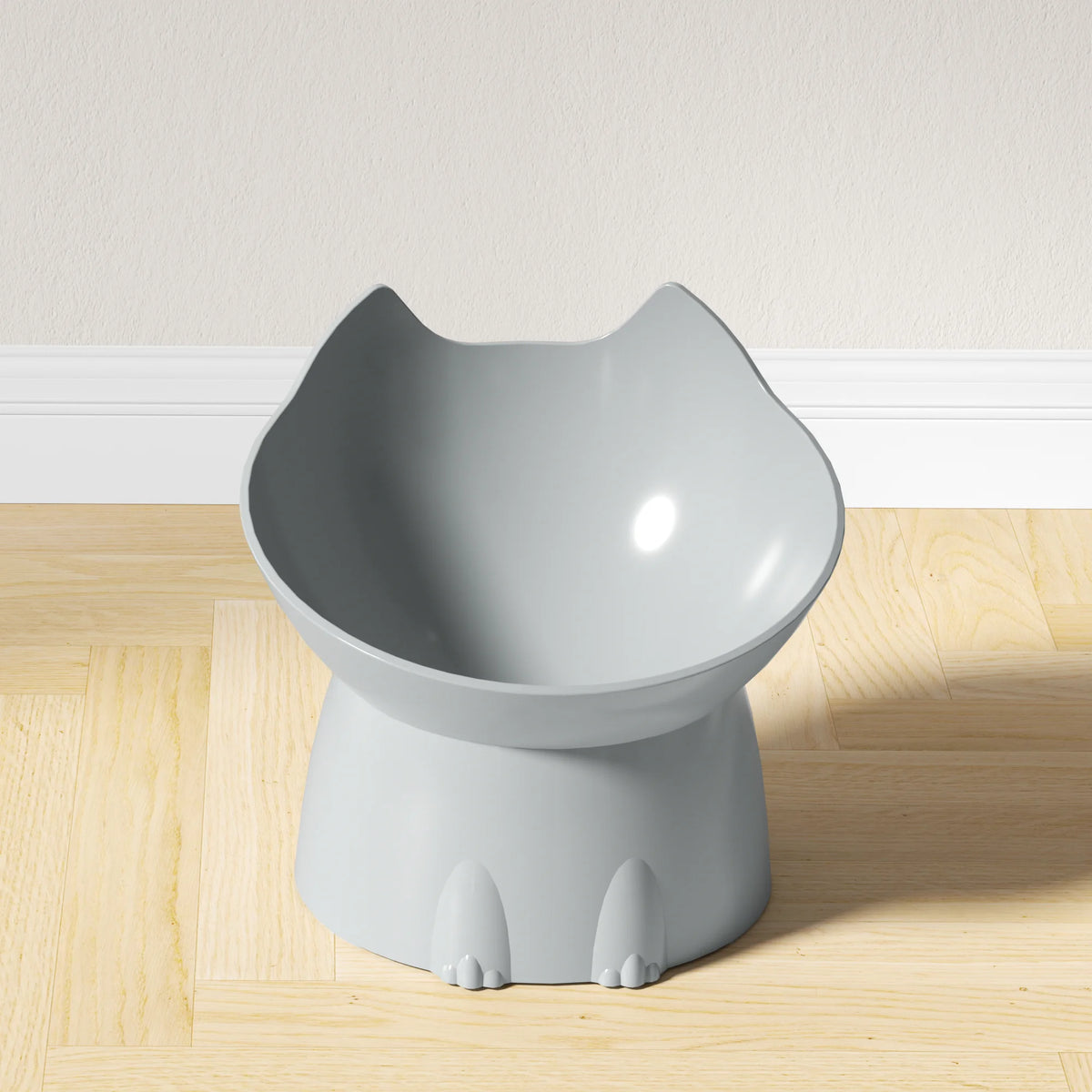 Elevated Cat Bowl 1-Pack – Anti-Tip Raised Pet Feeder with Tilted Edge for Neck Protection
