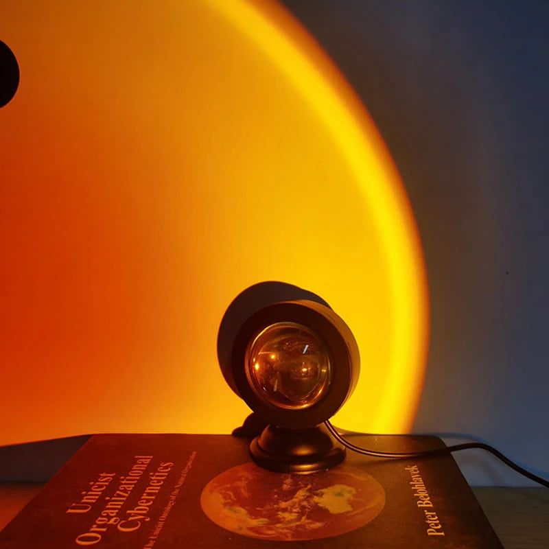 LED USB Sunset Lamp Projector Portable Mood Night Light for Bedroom, Living Room & Photography