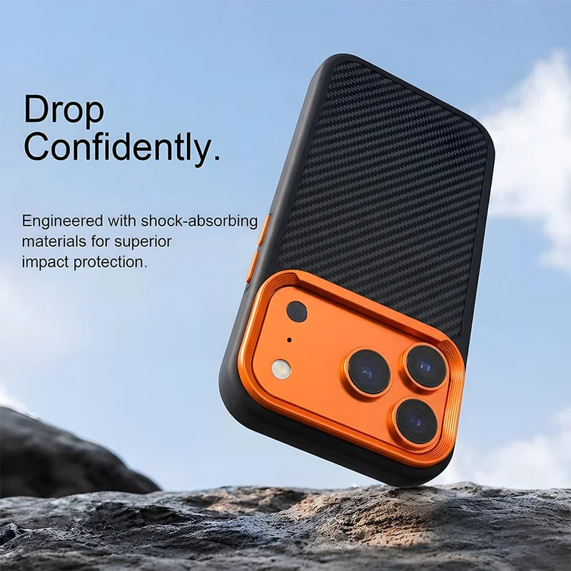 Carbon Fiber Texture Shockproof Phone Case – PC+TPU Half-Wrap Protective Cover for iPhone 12/13/14/15/16/17/18 (Pro, Pro Max, Plus)