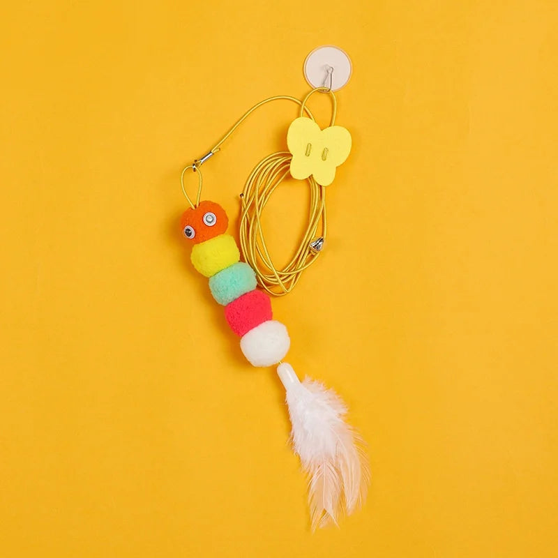 Interactive Hanging Feather Wand Cat Toy view 3