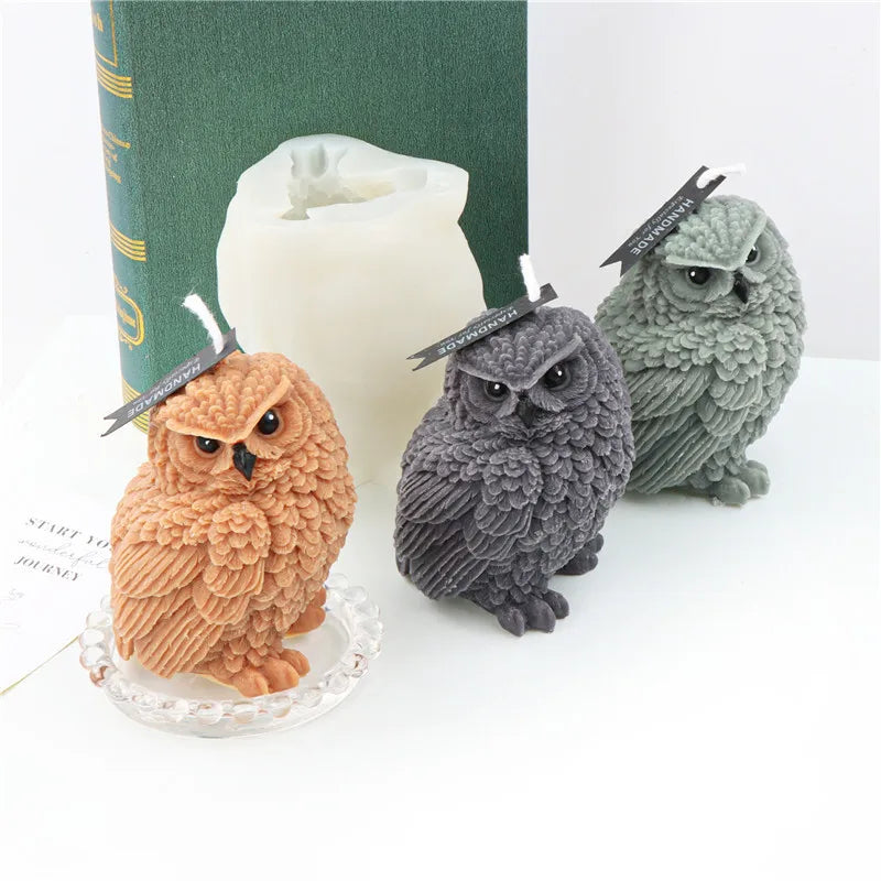 3D Cute Owl Silicone Mold for DIY Crafts – Candle, Soap, Resin, Plaster & Wax Home Decor Molds