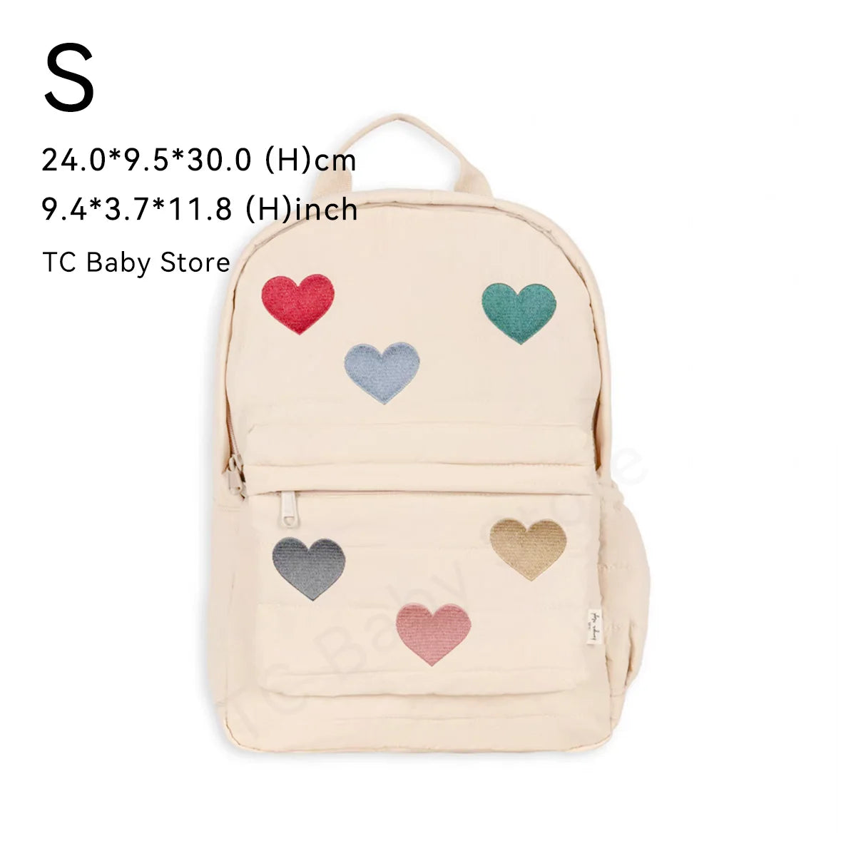 Kids Cotton Backpack (S/L) – Kindergarten & Travel Schoolbag for Toddlers, Children and Moms, Waterproof Geometric Cherry Lemon