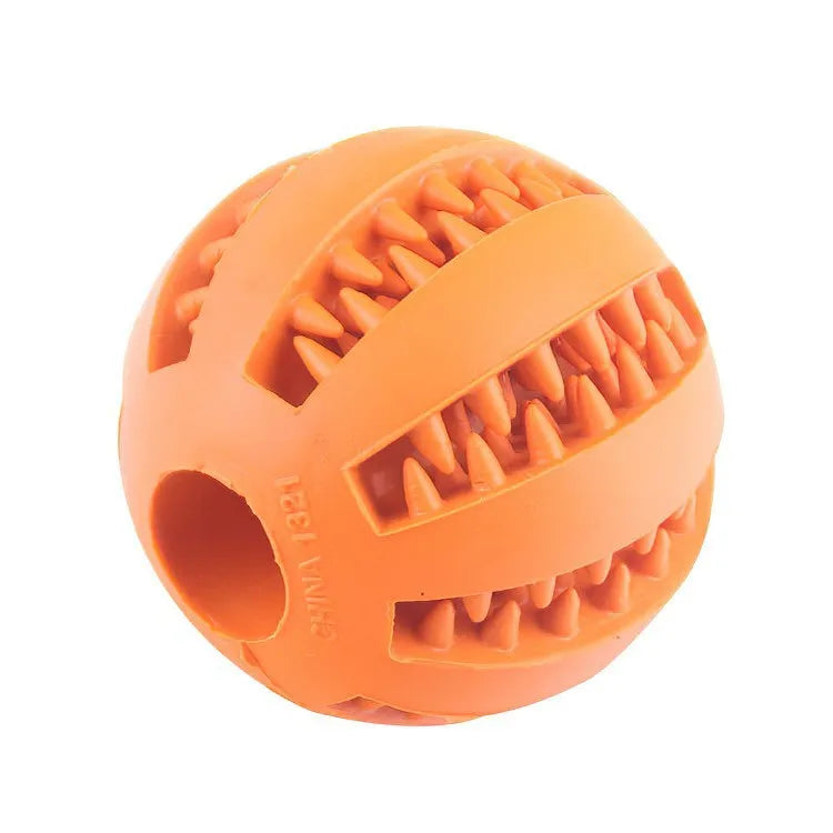 Dog & Cat Chew Toy Ball, Non-Toxic Bite-Resistant Treat Feeder & Dental Cleaning Ball