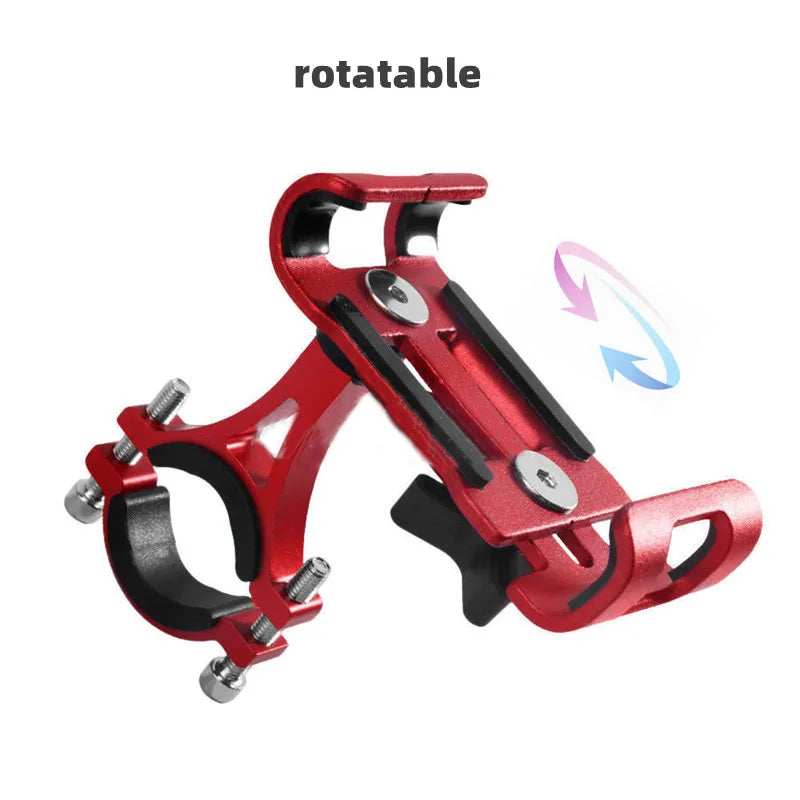 Aluminum Alloy 360° Rotating Anti-Slip Bike & Motorcycle Phone Holder – GPS Clip for iPhone, Xiaomi (Fits 3.5–6.5 in / 8.9–16.5 cm)