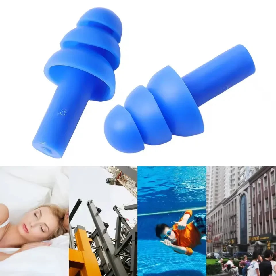 Reusable Silicone Ear Plugs - Noise Cancelling Sleeping & Waterproof Swimming Earplugs with Storage Box
