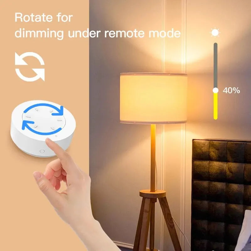 ZigBee Smart Knob Switch Wireless Rotatable Scene Button Dimmer for Tuya Smart Home