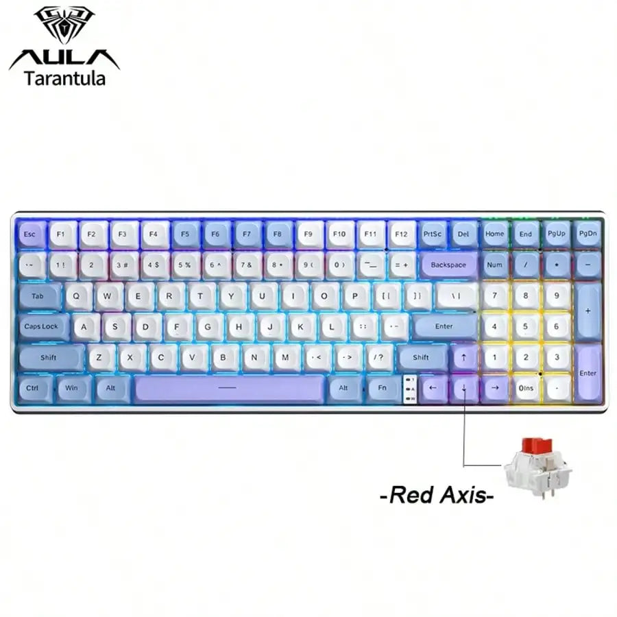Wireless Mechanical Keyboard - 3-Mode (Wired/2.4GHz/Bluetooth), 100-Key Hot-Swap RGB PBT Keycaps, 4000mAh