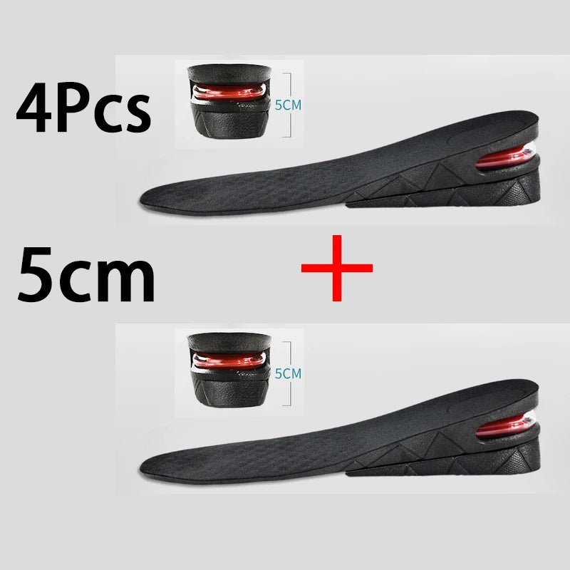 Adjustable Height-Increase Insoles 3–9 cm (1.2–3.5 in) – Invisible Air Cushion Shoe Inserts, Cut-to-Fit Elevator Insoles