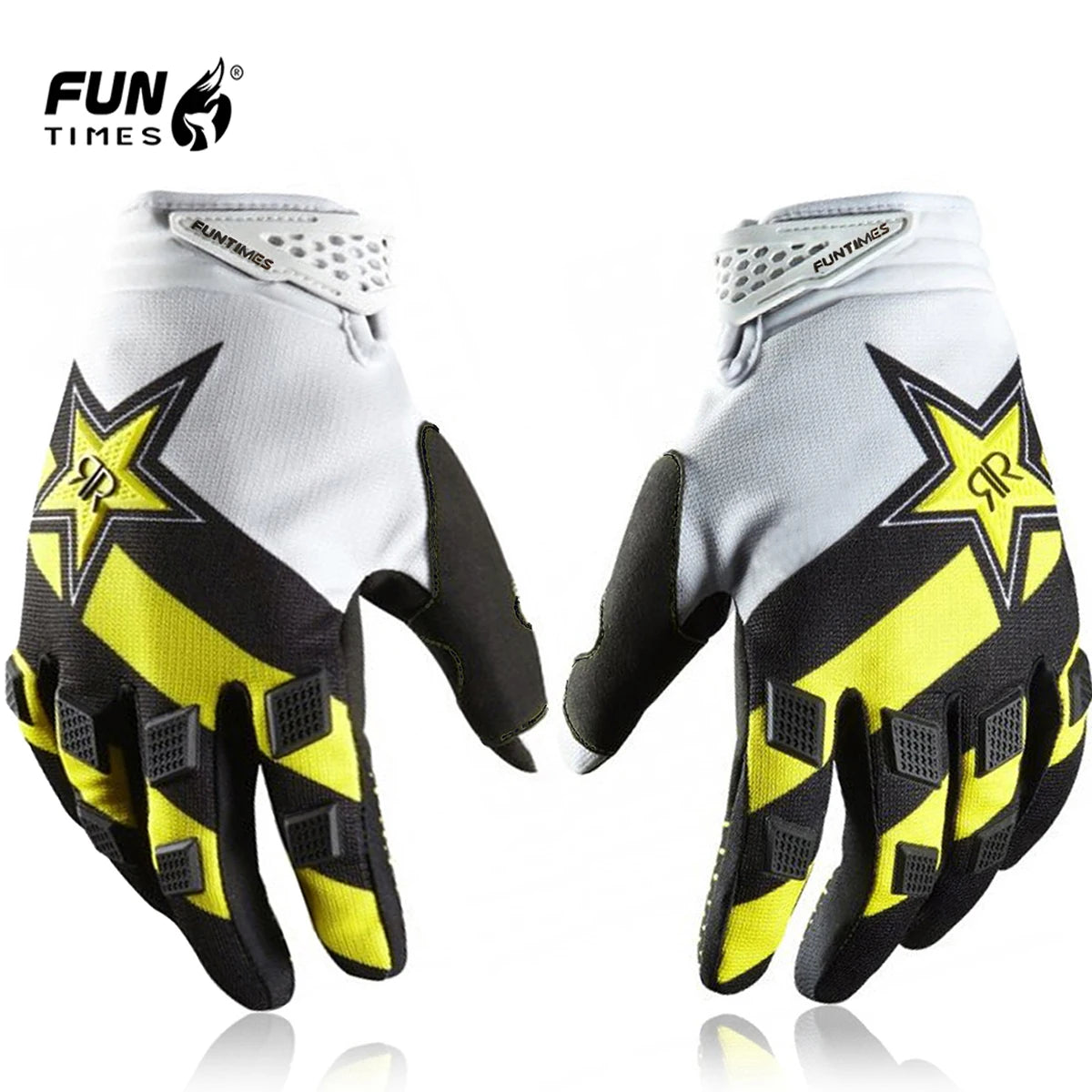 Men's Full-Finger Motorcycle & Mountain Bike Riding Gloves — Durable Nylon Anti-Slip Protective Cycling Gloves