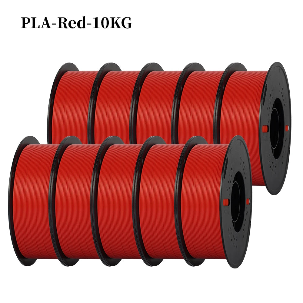 PLA and PETG 3D Printer Filament 10-Roll Pack — 1.75mm, 1kg (2.2 lb) Each — 10 kg (22 lb) Total, Assorted Colors, Eco-Friendly