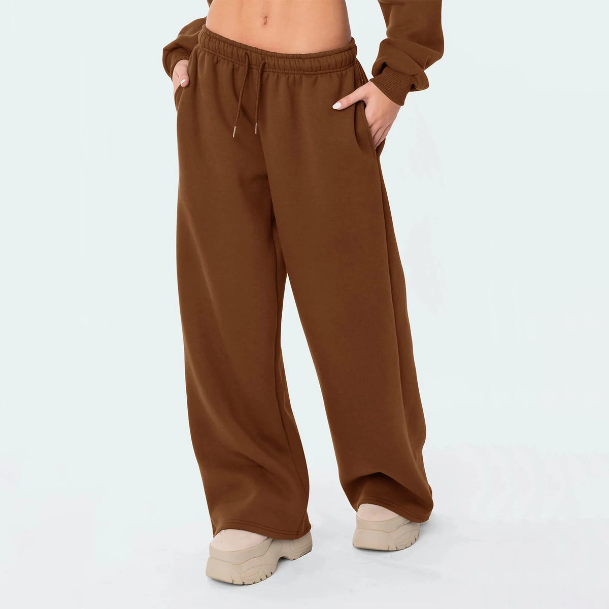 Women's High Waist Wide Leg Joggers - Y2K Baggy Drawstring Sweatpants, Casual Athletic Trousers