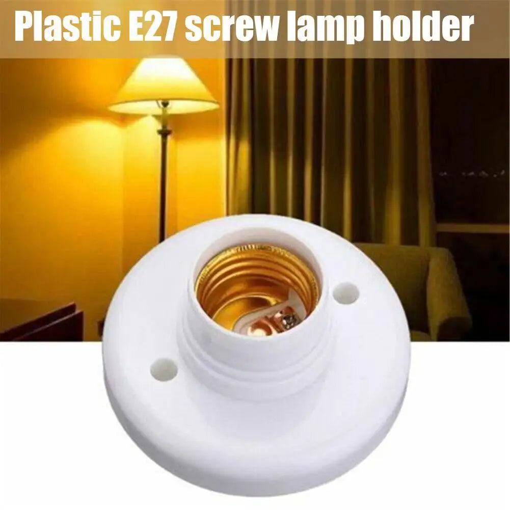 E27 Screw Lamp Holder Socket Adapter 220V White Ceiling Light Bulb Base 1/4-Pack