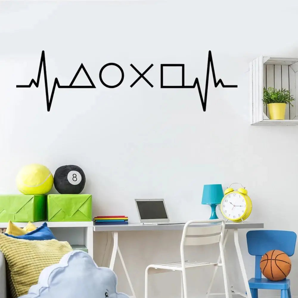 Gamer Controller Wall Sticker - Waterproof Vinyl Gaming Wall Decal for Bedroom, Living Room, Kids Room (1-Piece)