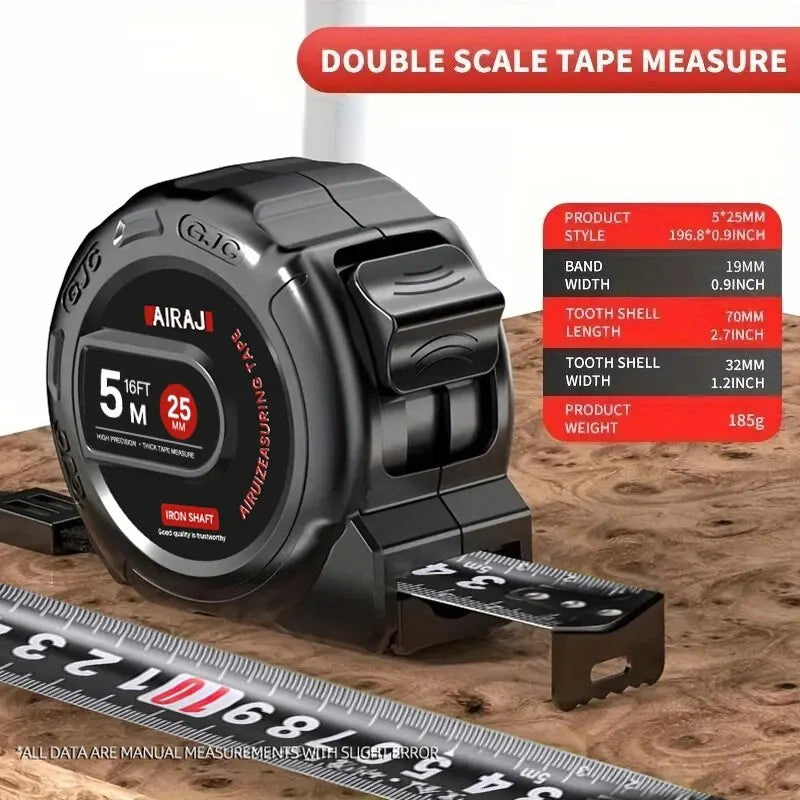 High Precision Waterproof Tape Measure — 3m/5m/7.5m (9.8ft/16.4ft/24.6ft) Thickened Anti-Corrosion Retractable Ruler for Woodworking & DIY