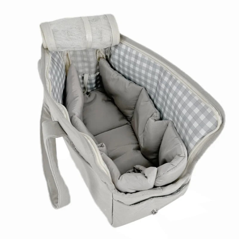 FanzyMarket portable cotton pet sling carrier for small dogs and cats, shoulder handbag style in small and medium sizes.