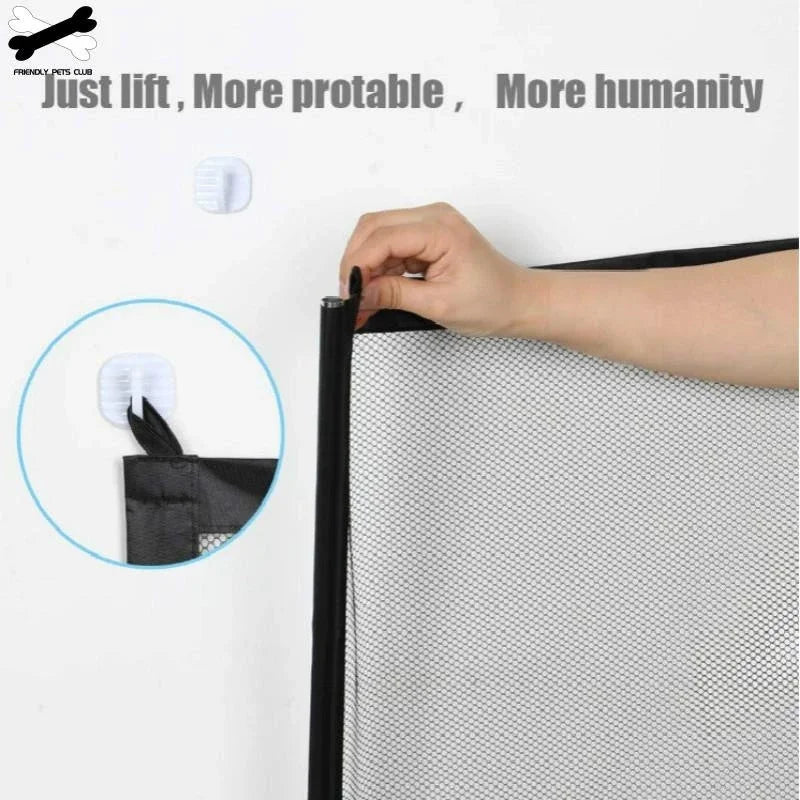 Removable Pet Mesh Gate — Dog & Cat Safety Screen with Adhesive Hooks, 43.3 x 28.3 in (110 x 72 cm) & 70.9 x 28.3 in (180 x 72 cm)