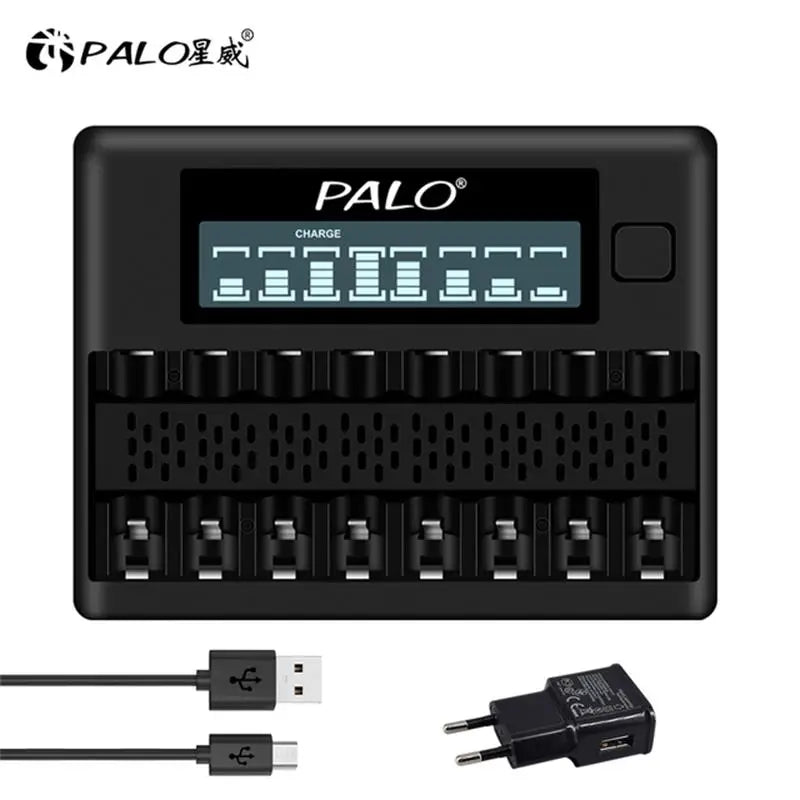 1.2V Ni-MH Rechargeable AA & AAA Batteries with 8-Slot Charger - AA 3000mAh / AAA 1100mAh