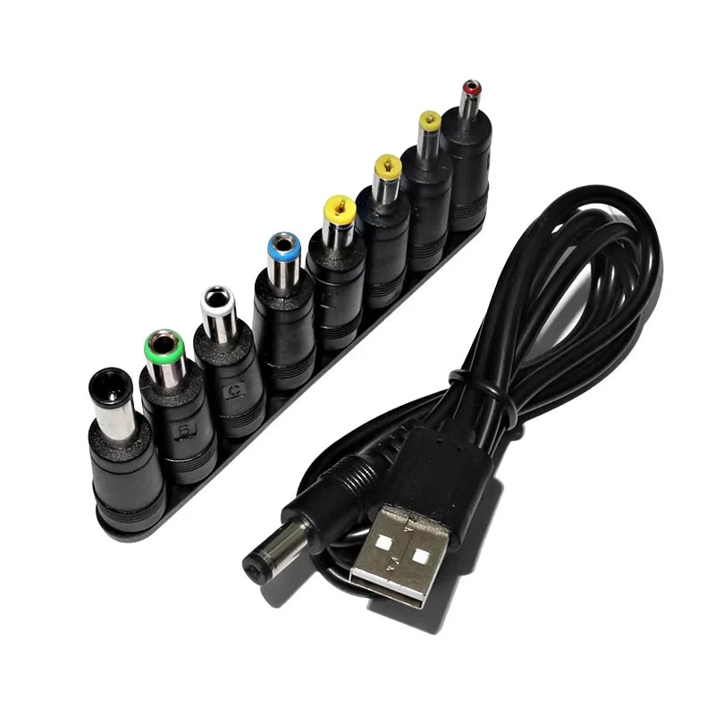 Universal USB to DC Power Cable with 8 Connectors