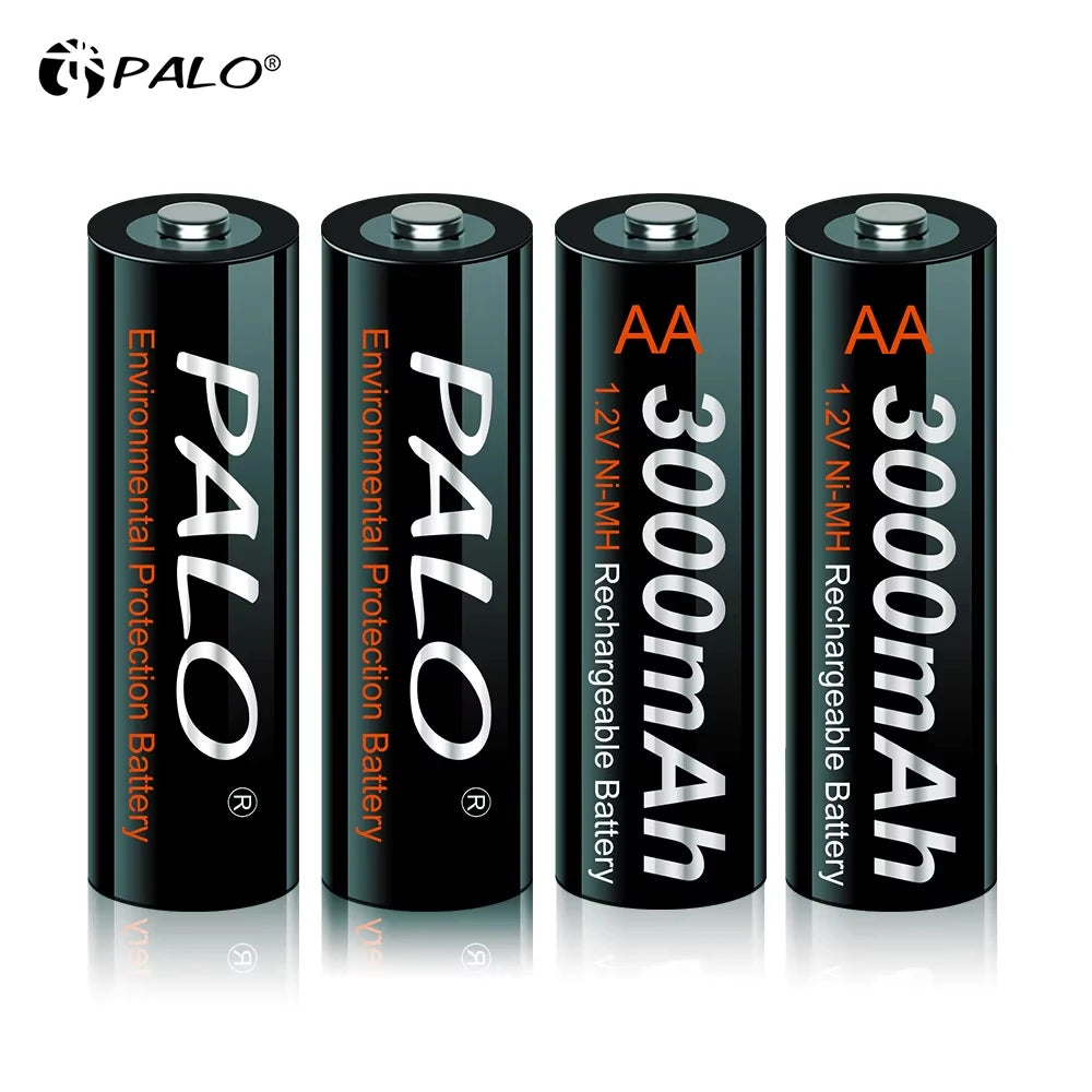 AA Ni-MH Rechargeable Battery 1.2V 3000mAh Low Self-Discharge Pre-Charged for Cameras and Electronics