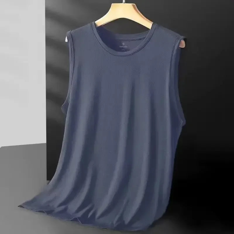 Men's Ice Silk Mesh Tank Top Lightweight Breathable Sleeveless Sports Vest for Summer