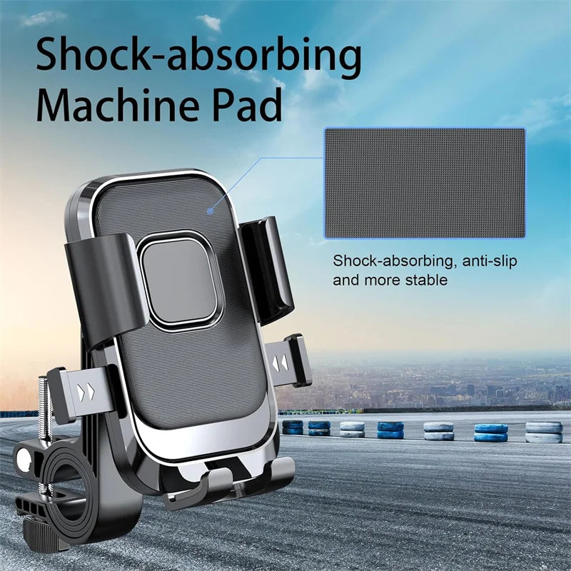 Motorcycle & Scooter Phone Mount, One-Hand Lock and 360° Rotating Bike Phone Holder