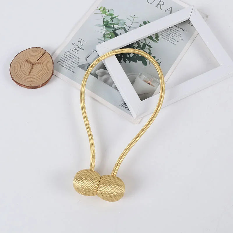 Magnetic Ball Curtain Tiebacks – 1/2/4-Pack, 47 cm (18.5 in) Polyester Magnetic Holdbacks for Curtains