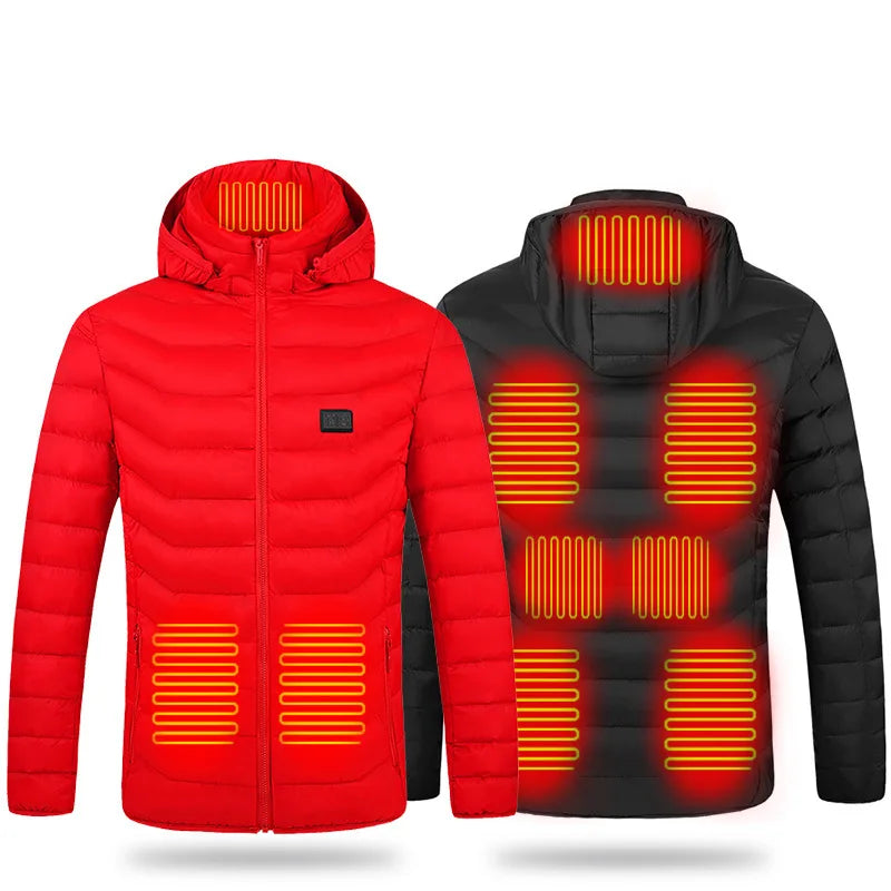 USB Heated Jacket - 11-Zone Rechargeable Electric Winter Coat for Men & Women, Thermal Outdoor Heating Jacket