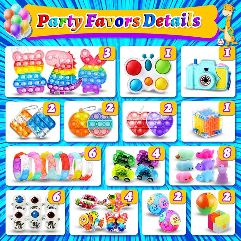 206-Piece Boxed Party Favor Set for Birthday, Wedding, Christmas & Classroom Prizes