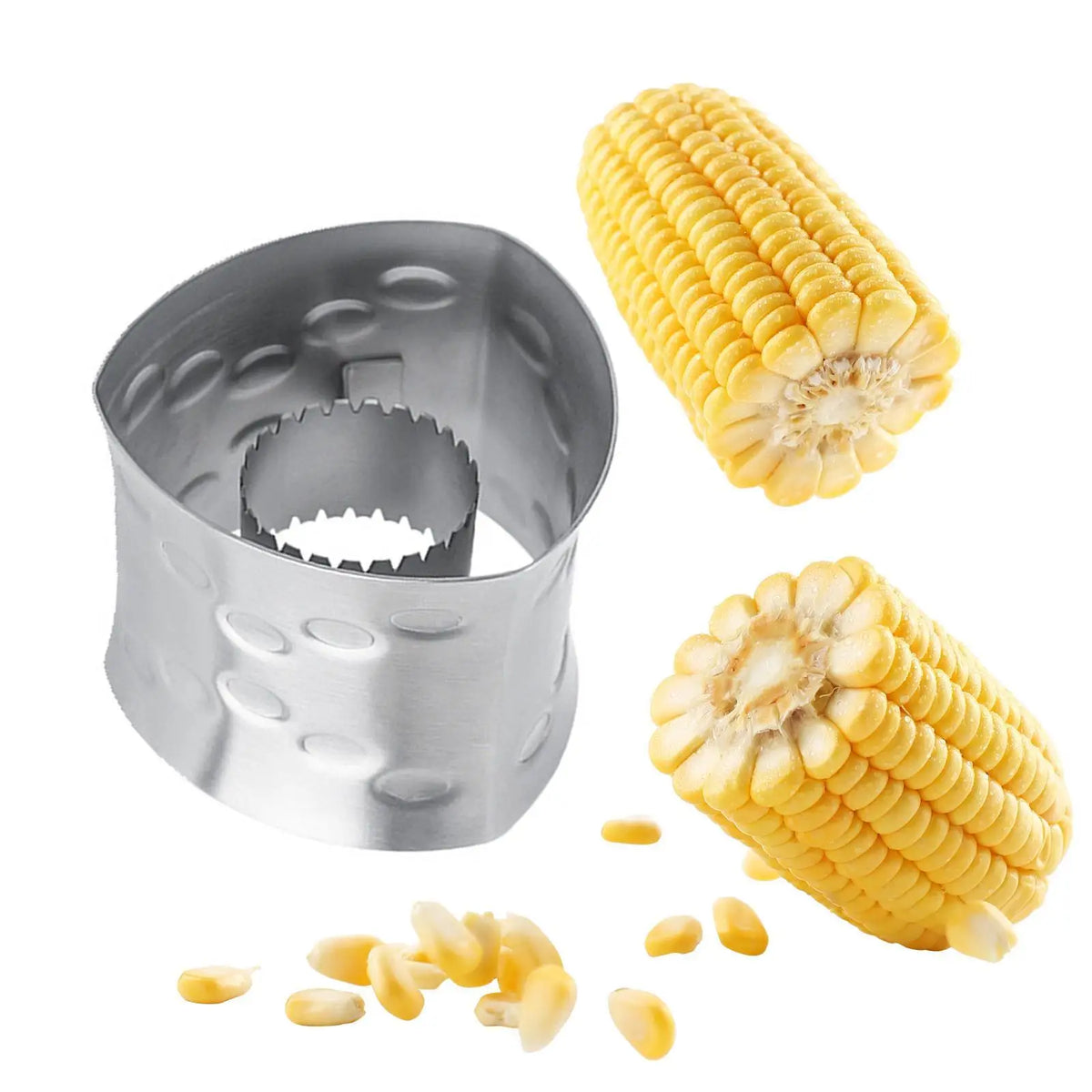 Stainless Steel Corn Stripper Manual Corn Kernel Remover - Portable Corn Peeler 3.03 x 2.40 in (7.7 x 6.1 cm)