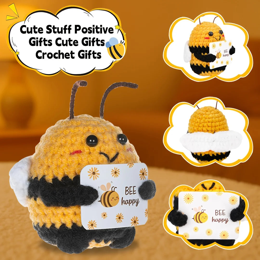 DIY Hand-Knit Bee Doll Keychain - Positive Energy Bag Charm & Home Decor Holiday Gift