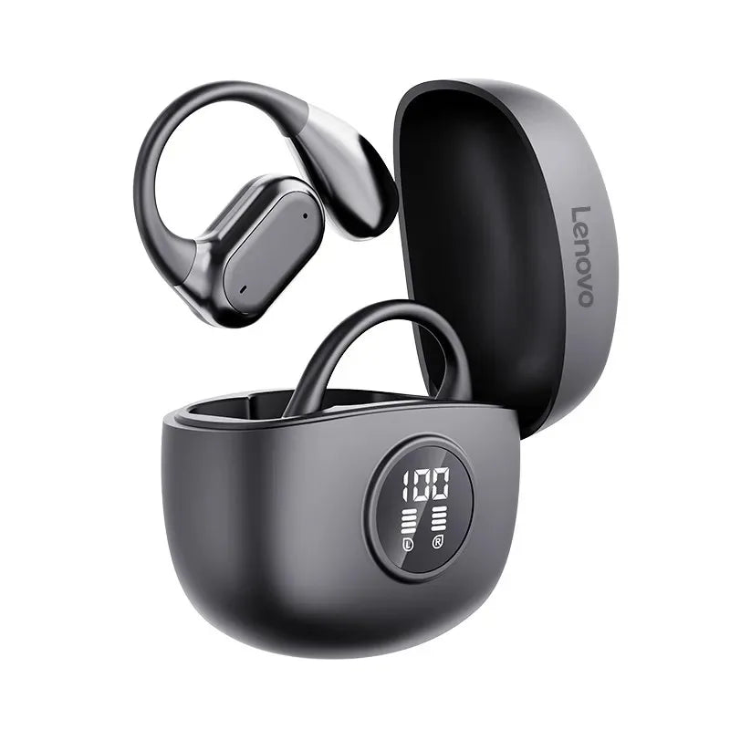 Clip-On Wireless Bluetooth Earphones with LED, Active Noise-Cancelling TWS Sport & Gaming Earbuds
