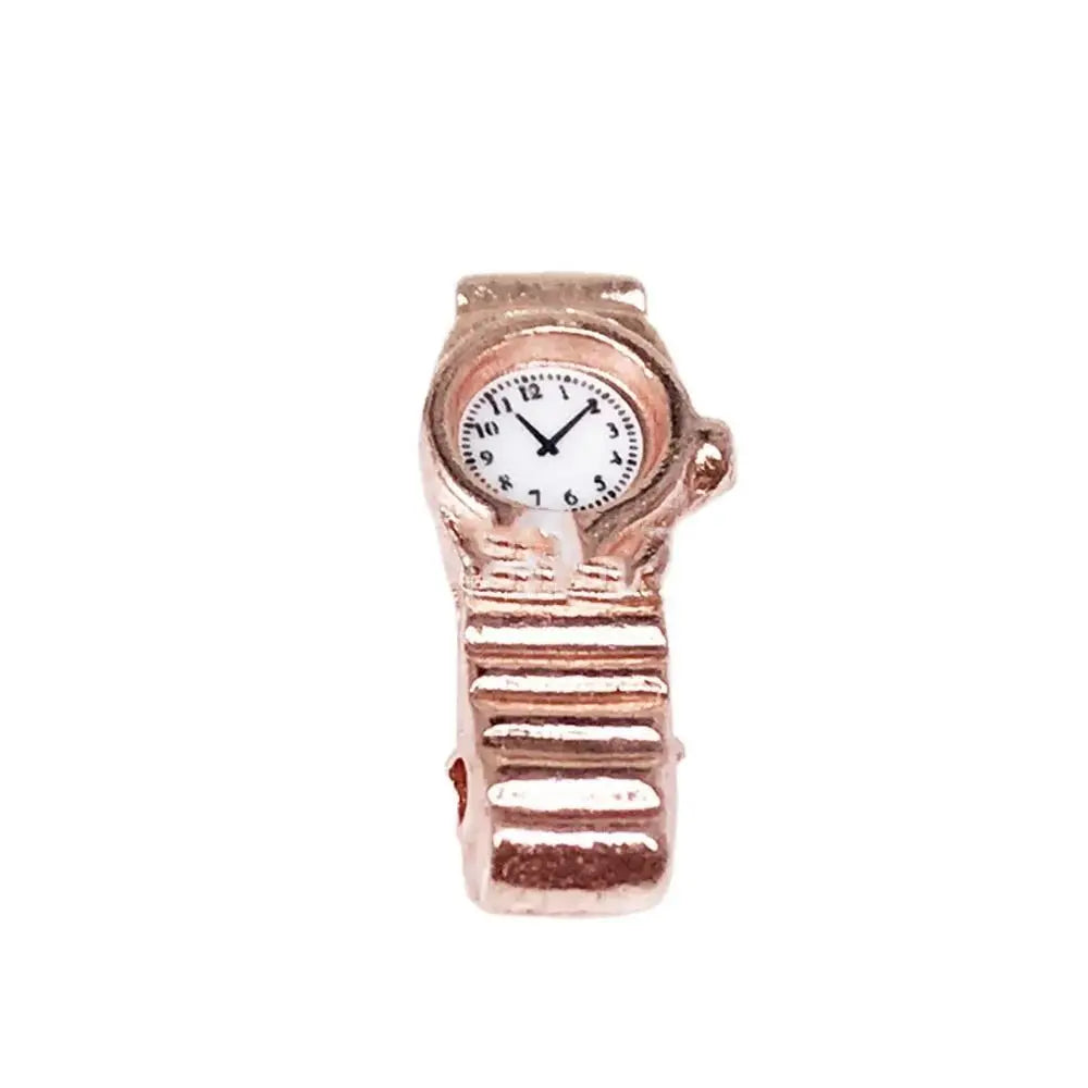 1:12 Scale Miniature Metal Wrist Watch for Dollhouse - 1.5 x 0.6 cm (0.59 x 0.24 in) Doll Accessory, Pretend Play