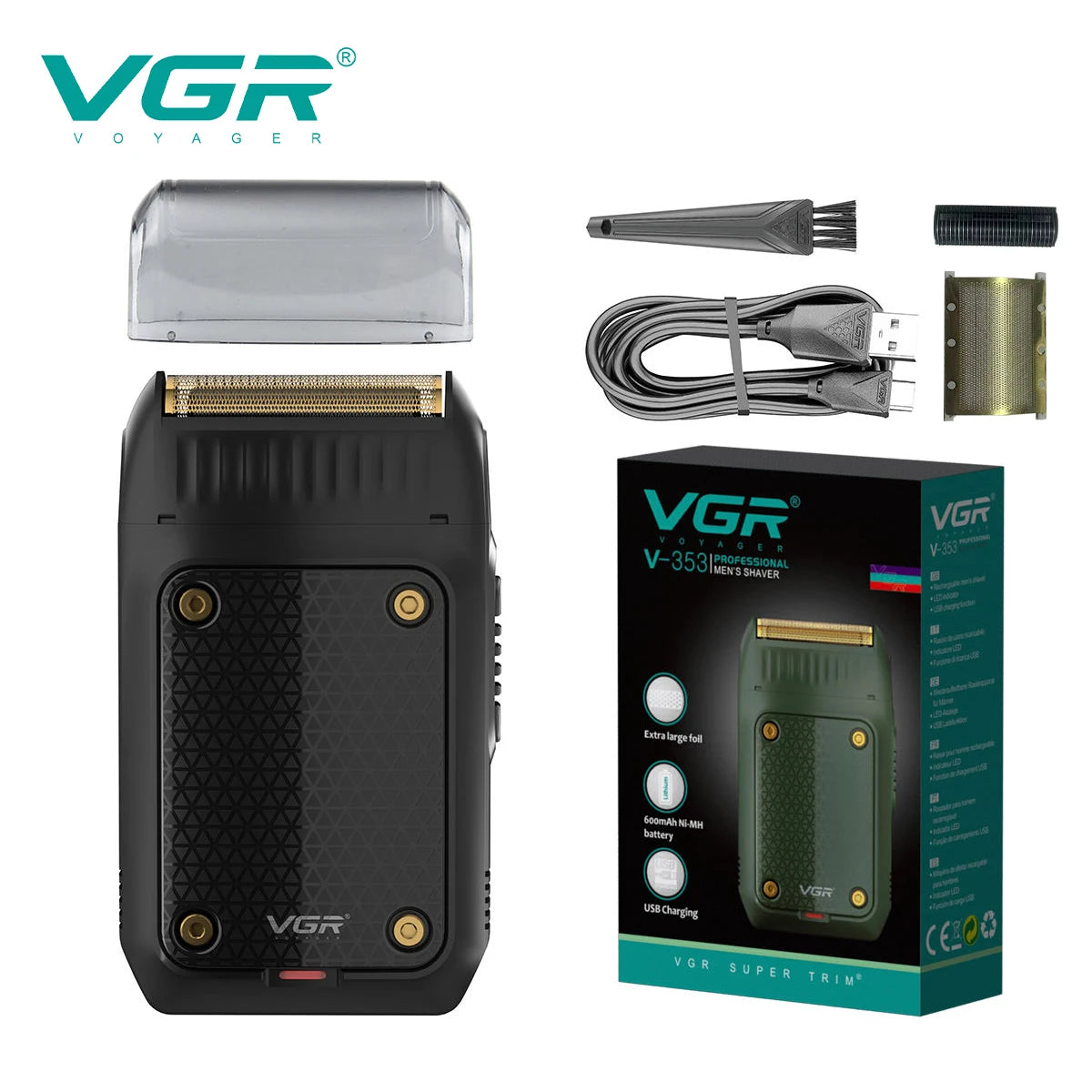 Portable Rechargeable Electric Beard Trimmer & Mini Shaver for Men with LED Display and USB Charging