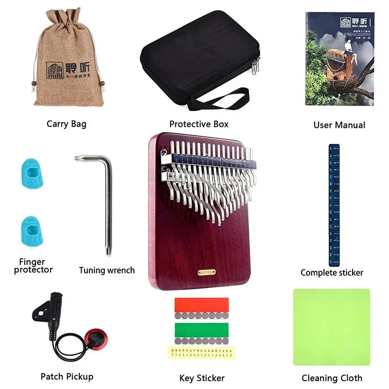 Chromatic Kalimba 34 & 42-Key C Key Thumb Piano Portable Professional Musical Instrument Gift