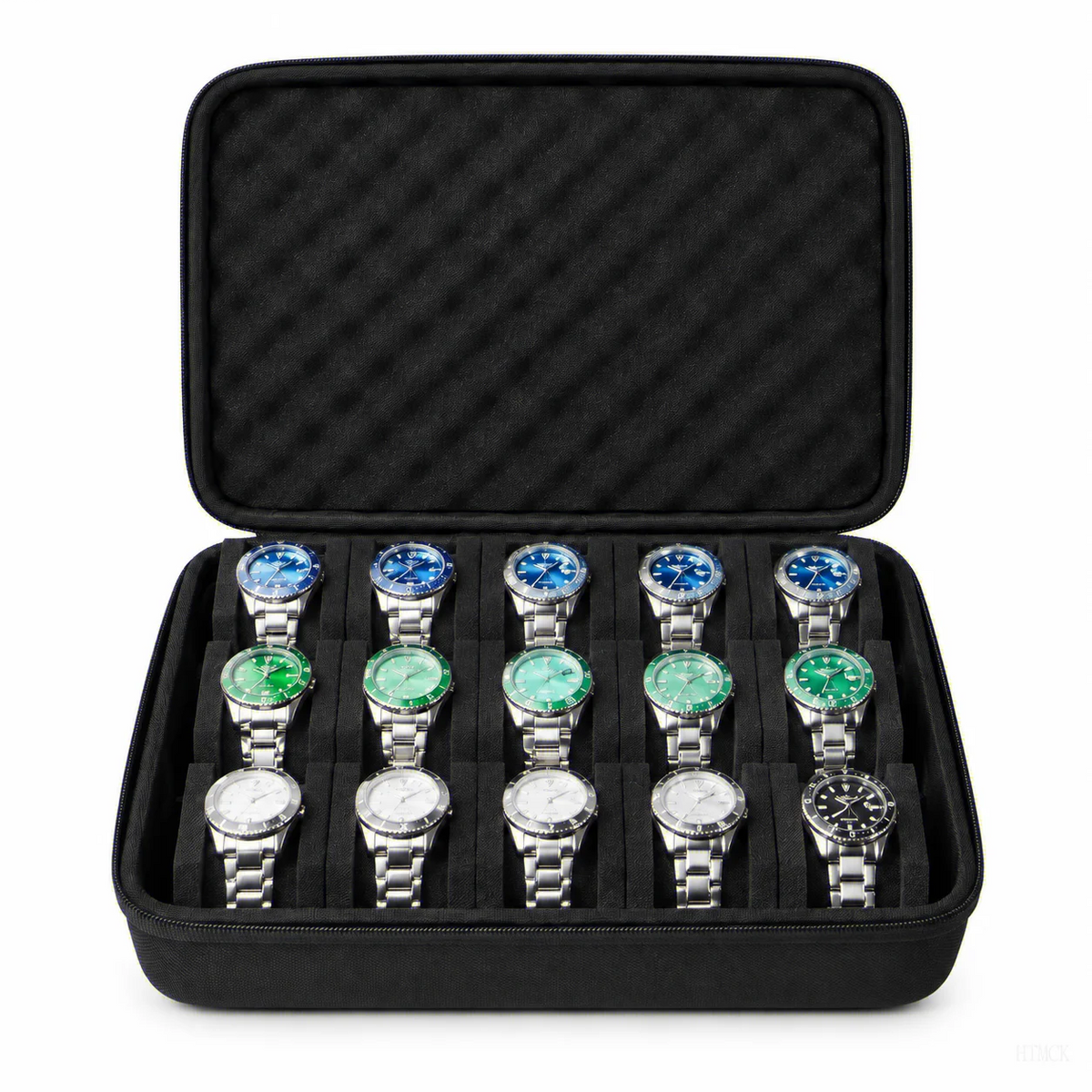 15-Slot Pressure-Proof Watch Storage Case — Portable Travel Watch Box Organizer for Home & Office
